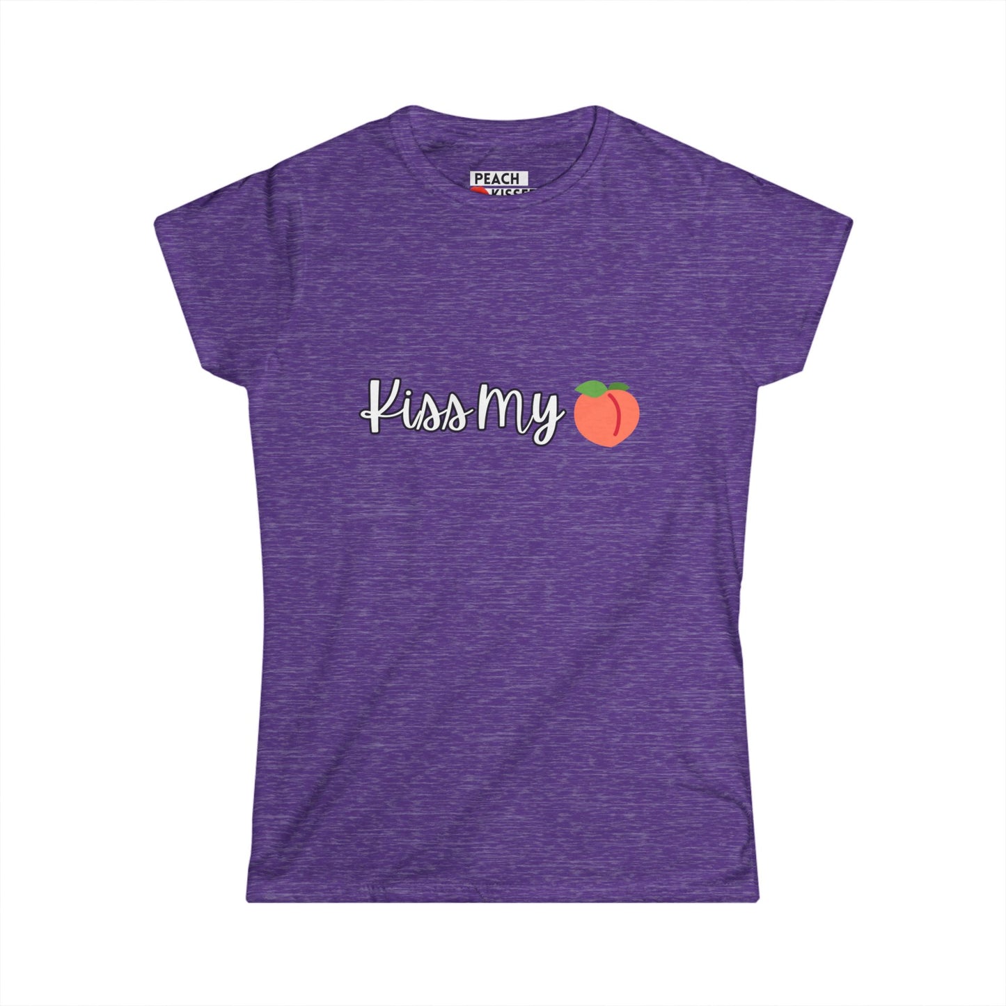 Funny Women’s Graphic Tee – “Kiss My Peach” Shirt | Cute Sassy T-Shirt | Sarcastic Gift, Gag Gift, Birthday Present