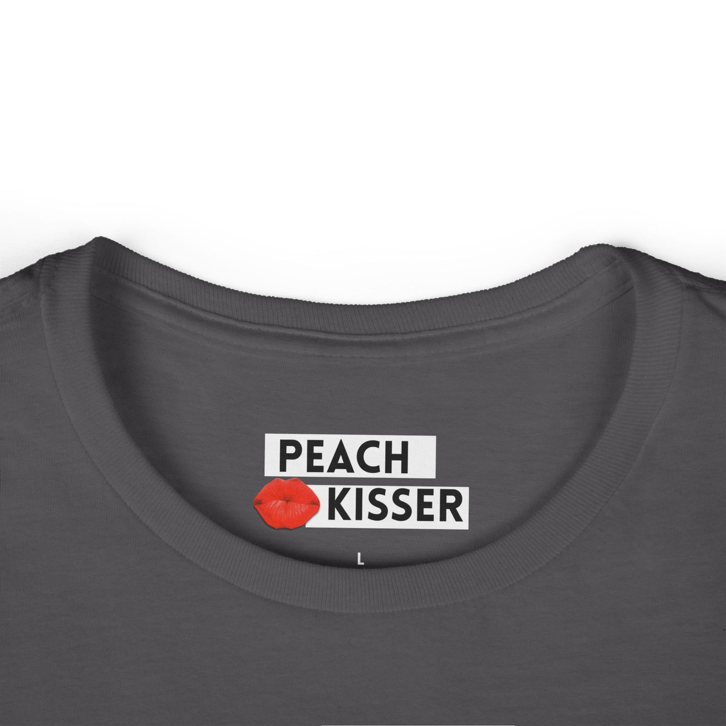 Funny Women’s Graphic Tee – “Kiss My Peach” Shirt | Cute Sassy T-Shirt | Sarcastic Gift, Gag Gift, Birthday Present