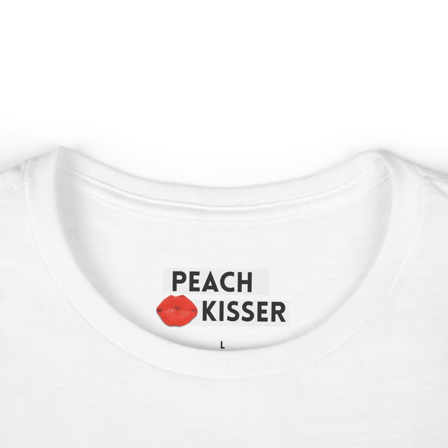 Funny Women’s Graphic Tee – “Kiss My Peach” Shirt | Cute Sassy T-Shirt | Sarcastic Gift, Gag Gift, Birthday Present
